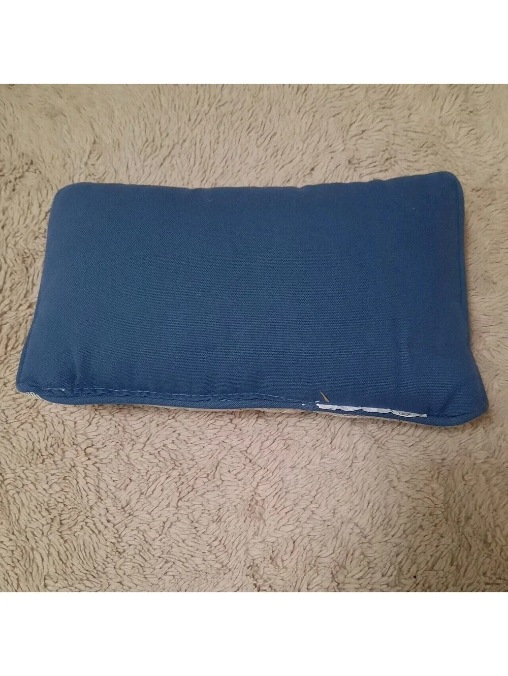 Vtg Tapestry Blue Rectangle Accent Pillow 11x6.5